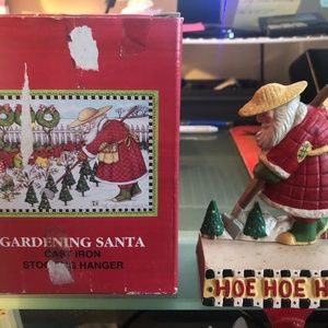 Cast Iron Gardening Santa Stocking Holder 🎄🎄🎄